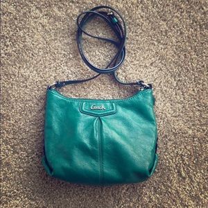 Green coach crossbody bag